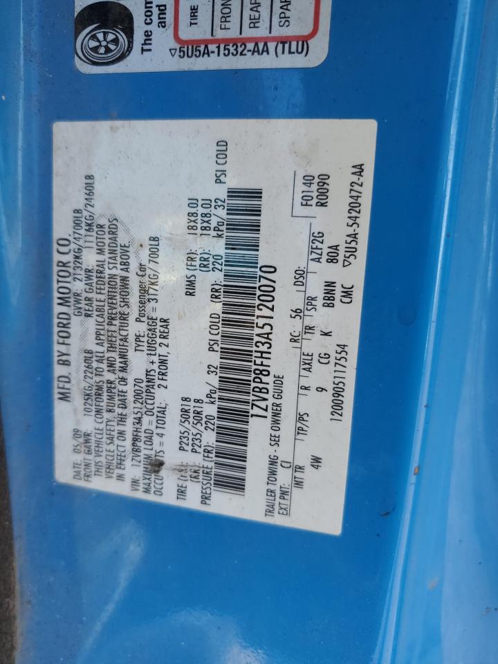 2010 Ford Mustang Gt VIN: 1ZVBP8FH3A5120070 Lot: 90307685