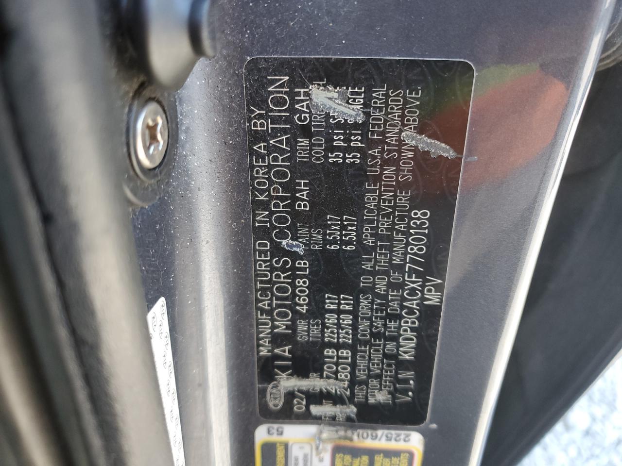 2015 Kia Sportage Lx VIN: KNDPBCACXF7780138 Lot: 82451215