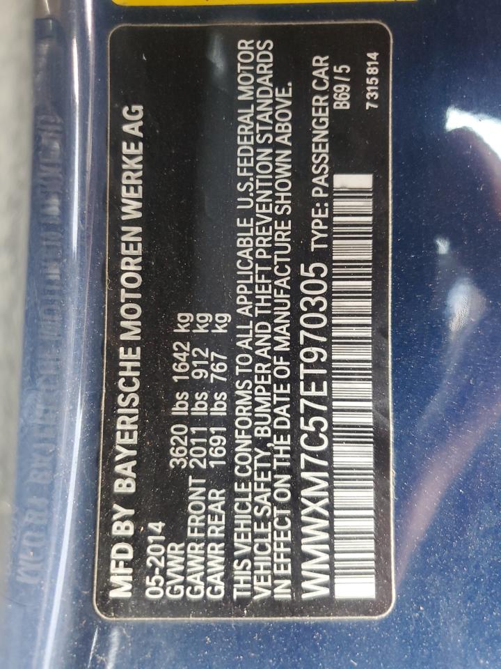2014 Mini Cooper S VIN: WMWXM7C57ET970305 Lot: 82229385