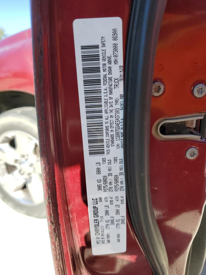 2014 Ram 1500 Slt VIN: 1C6RR7GG4ES437303 Lot: 87088645