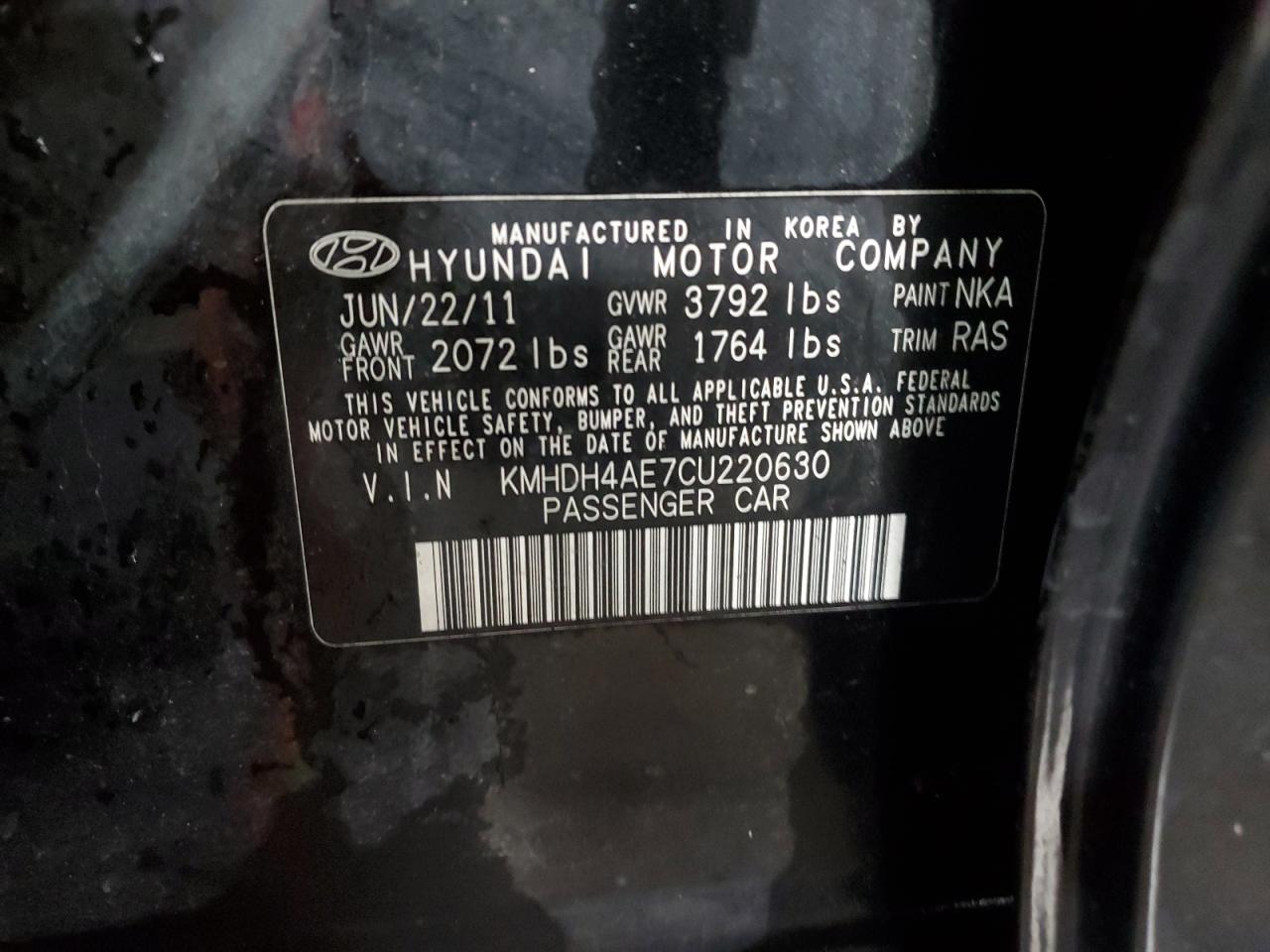 2012 Hyundai Elantra Gls VIN: KMHDH4AE7CU220630 Lot: 85647325