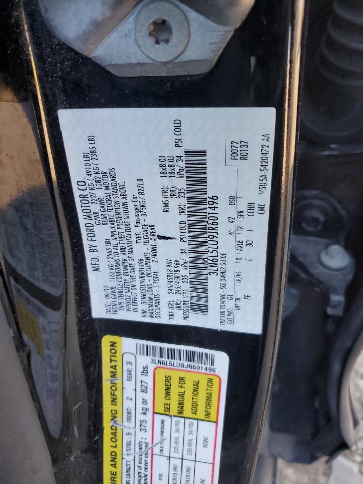 2018 Lincoln Mkz Hybrid Select VIN: 3LN6L5LU9JR601496 Lot: 90611755