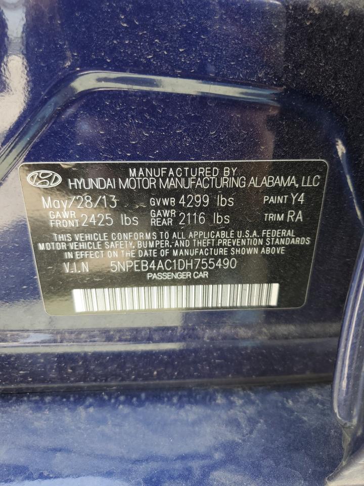 2013 Hyundai Sonata Gls VIN: 5NPEB4AC1DH755490 Lot: 81984775