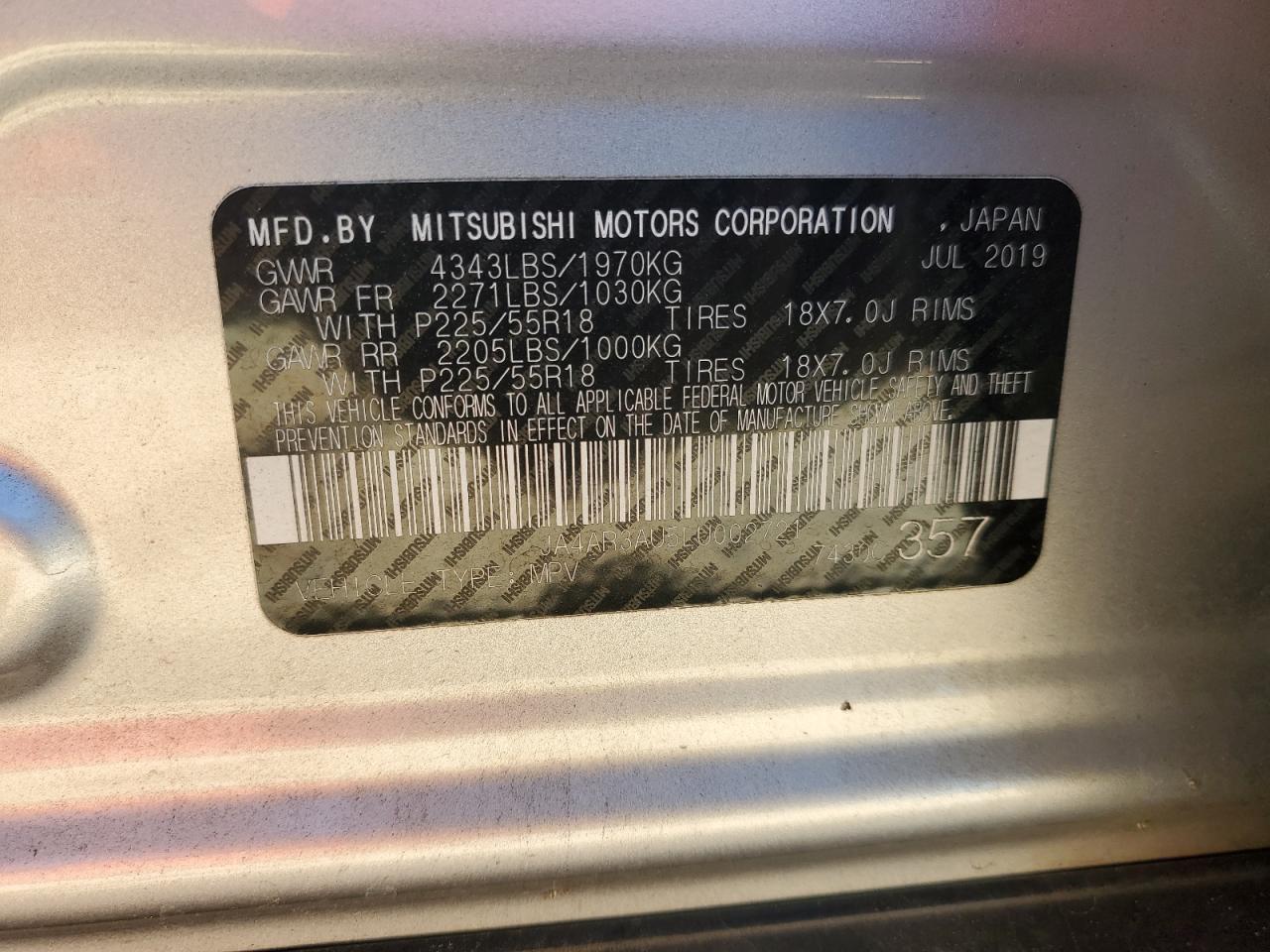 2020 Mitsubishi Outlander Sport Es VIN: JA4AR3AU5LU002721 Lot: 84302775