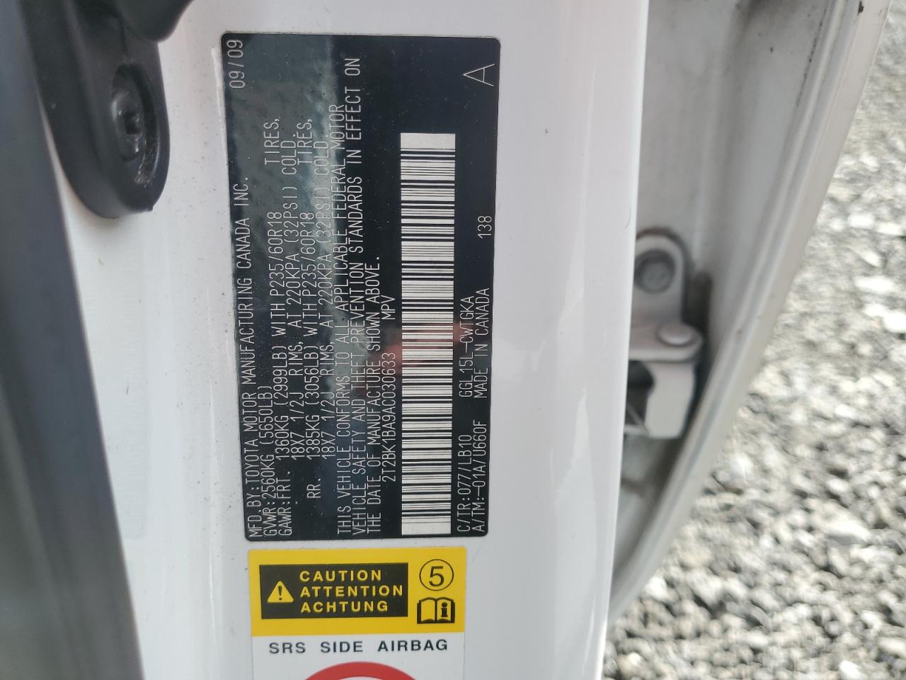 2010 Lexus Rx 350 VIN: 2T2BK1BA9AC030633 Lot: 82298185