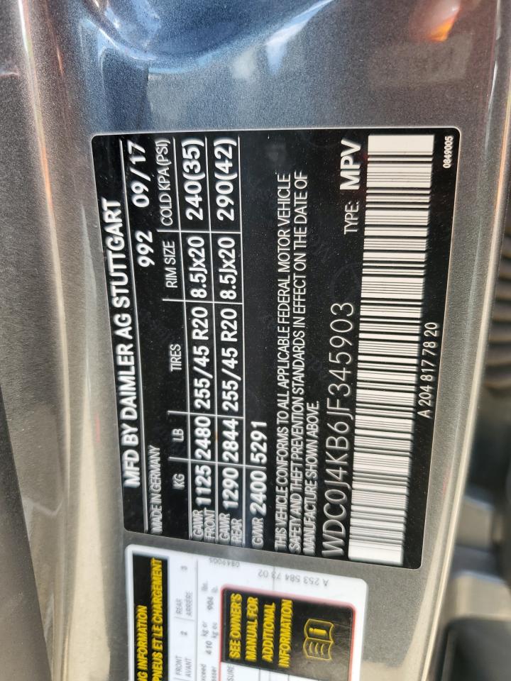 2018 Mercedes-Benz Glc Coupe 300 4Matic VIN: WDC0J4KB6JF345903 Lot: 81937205