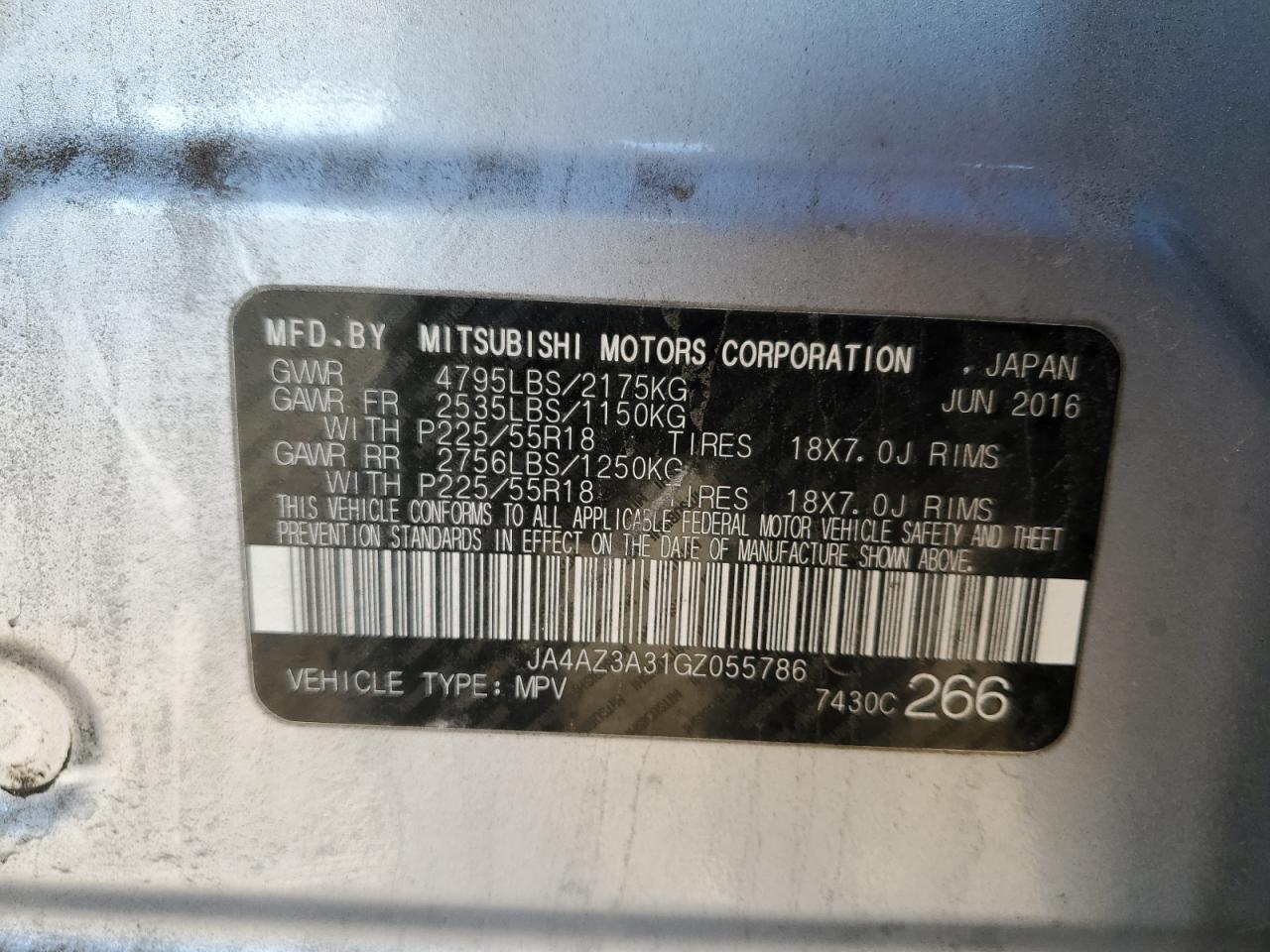 2016 Mitsubishi Outlander Se VIN: JA4AZ3A31GZ055786 Lot: 82411575