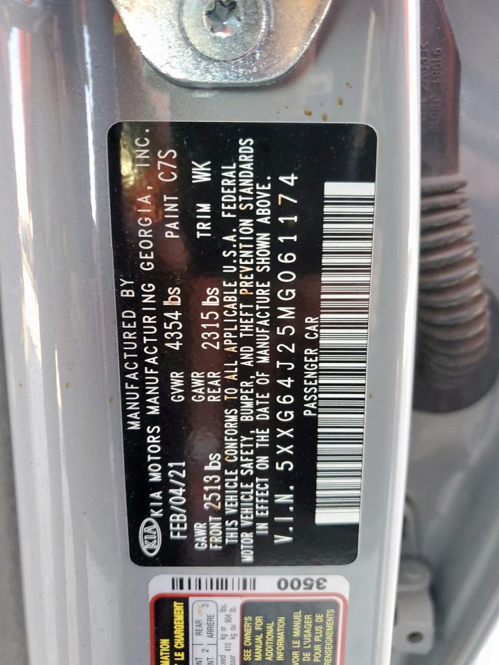 2021 Kia K5 Gt Line VIN: 5XXG64J25MG061174 Lot: 85391965