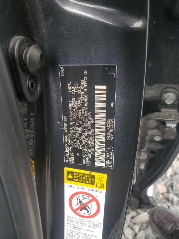 2010 Lexus Rx 450H VIN: JTJBC1BA8A2013710 Lot: 85842825