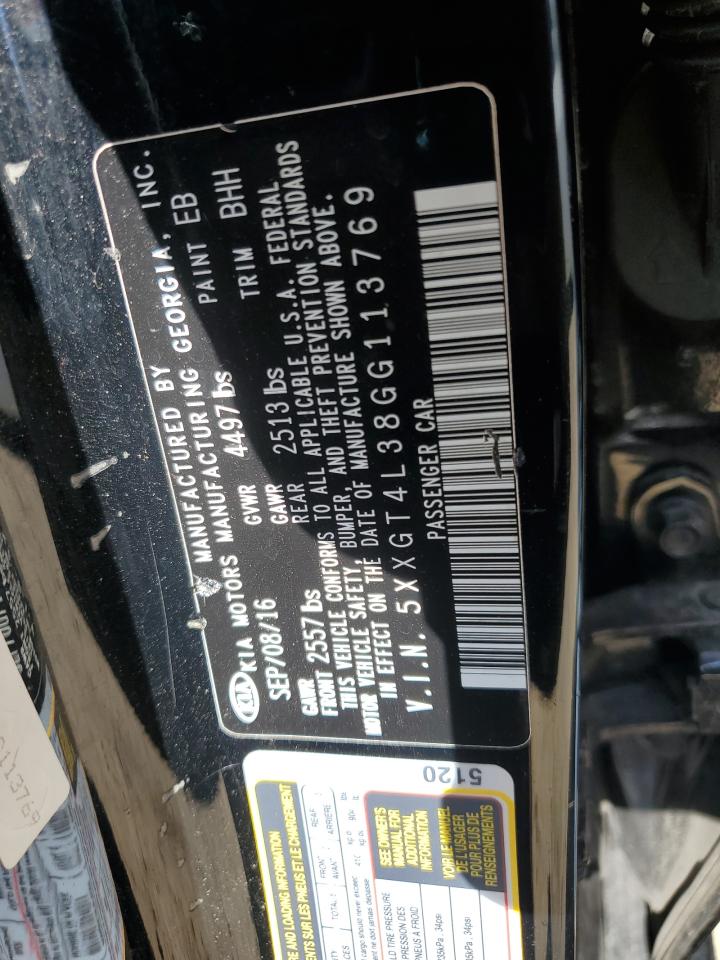 2016 Kia Optima Lx VIN: 5XXGT4L38GG113769 Lot: 82226675