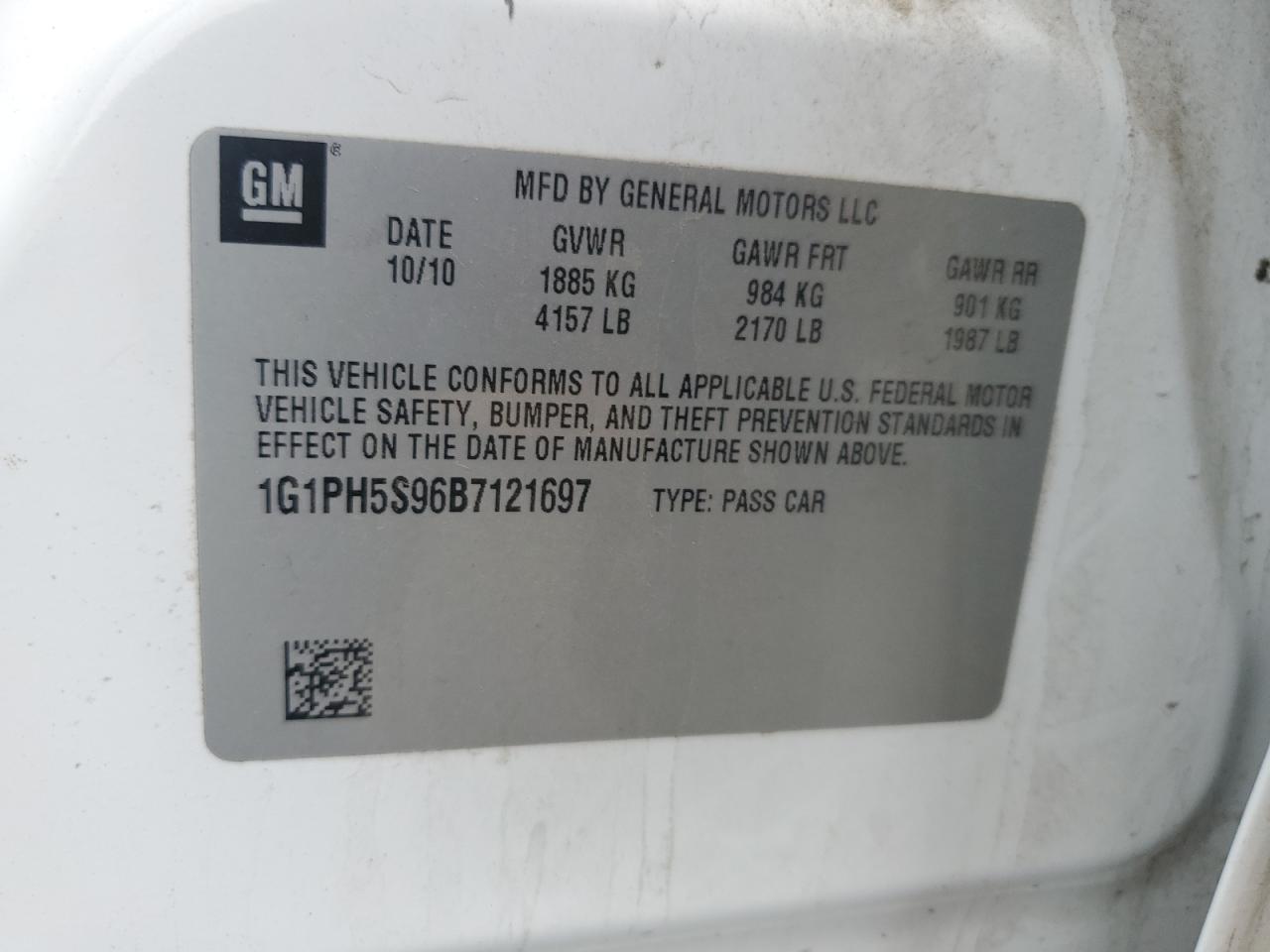 2011 Chevrolet Cruze Ltz VIN: 1G1PH5S96B7121697 Lot: 84065075