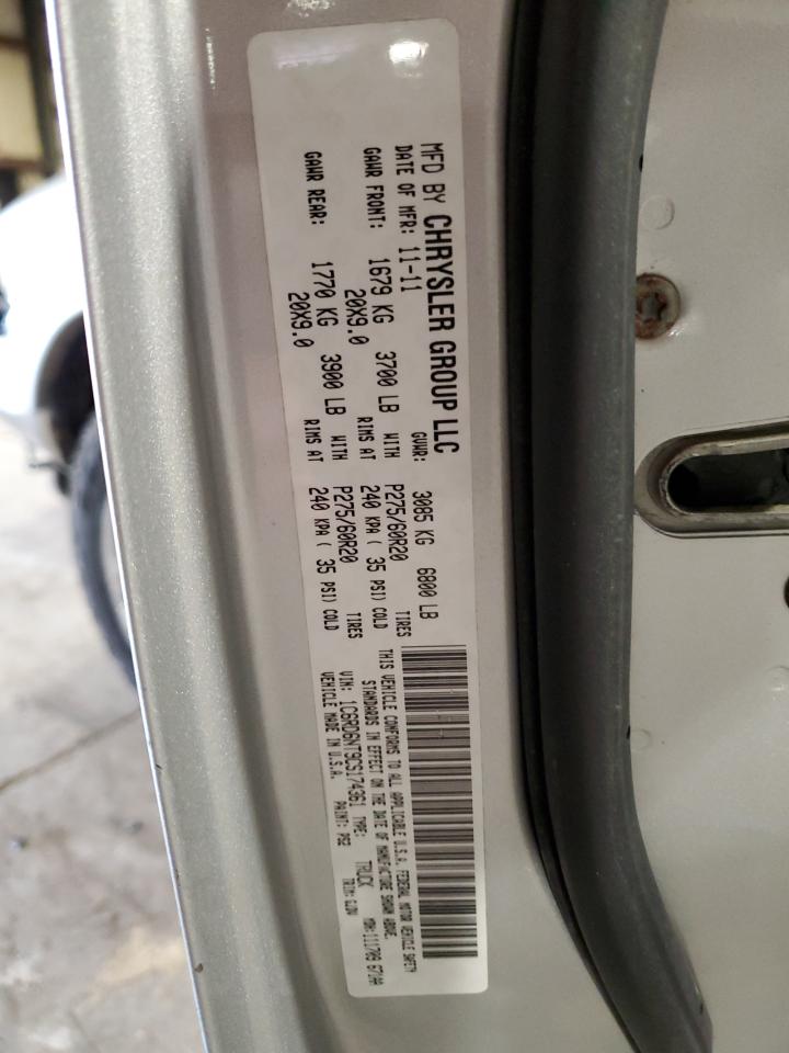 2012 Dodge Ram 1500 Laramie VIN: 1C6RD6NT9CS174361 Lot: 84973595