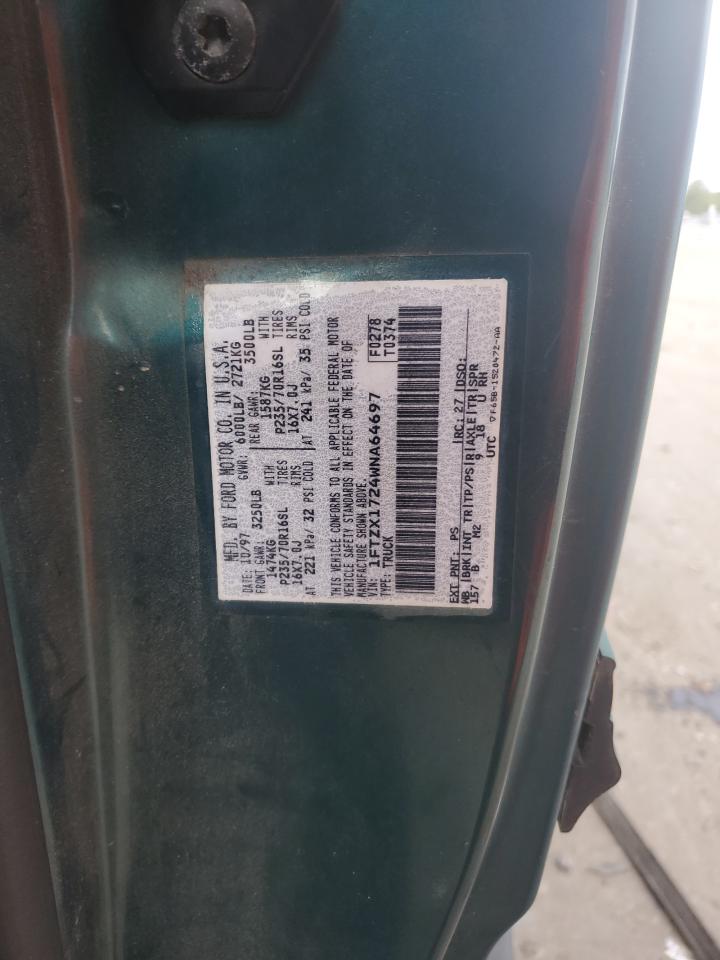 1998 Ford F150 VIN: 1FTZX1724WNA64697 Lot: 86434405