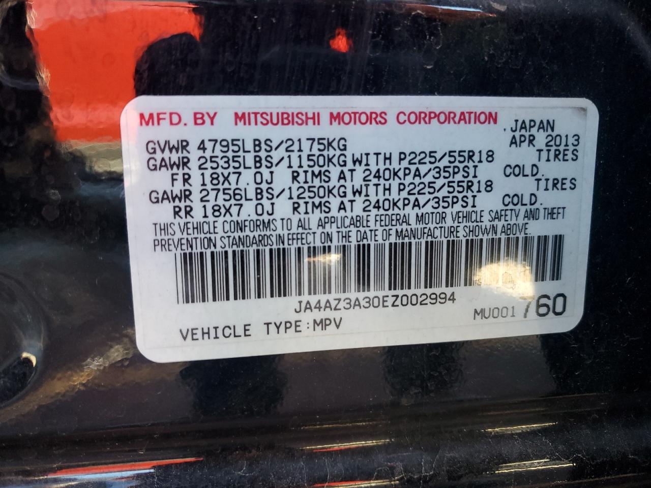 2014 Mitsubishi Outlander Se VIN: JA4AZ3A30EZ002994 Lot: 90085565