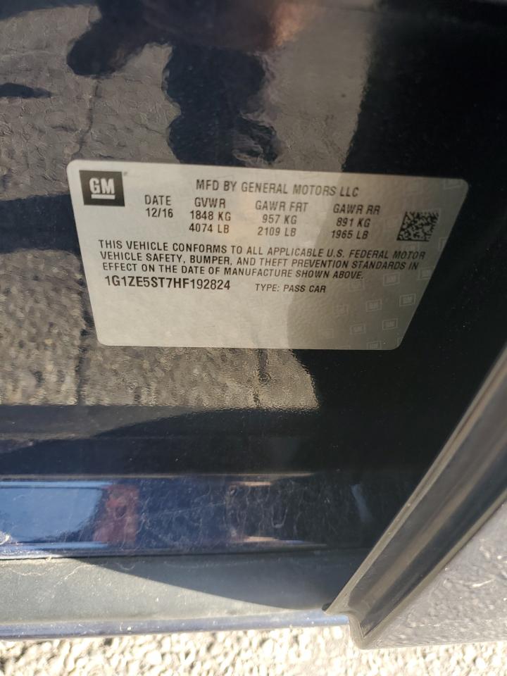 2017 Chevrolet Malibu Lt VIN: 1G1ZE5ST7HF192824 Lot: 89705645