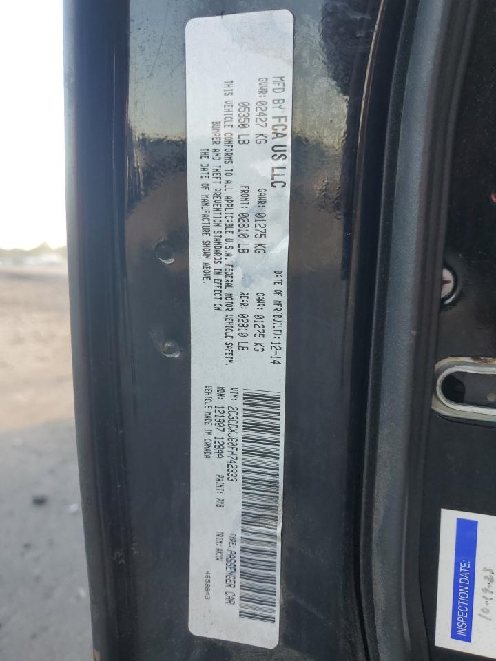 2015 Dodge Charger Sxt VIN: 2C3CDXJG0FH742333 Lot: 85145945