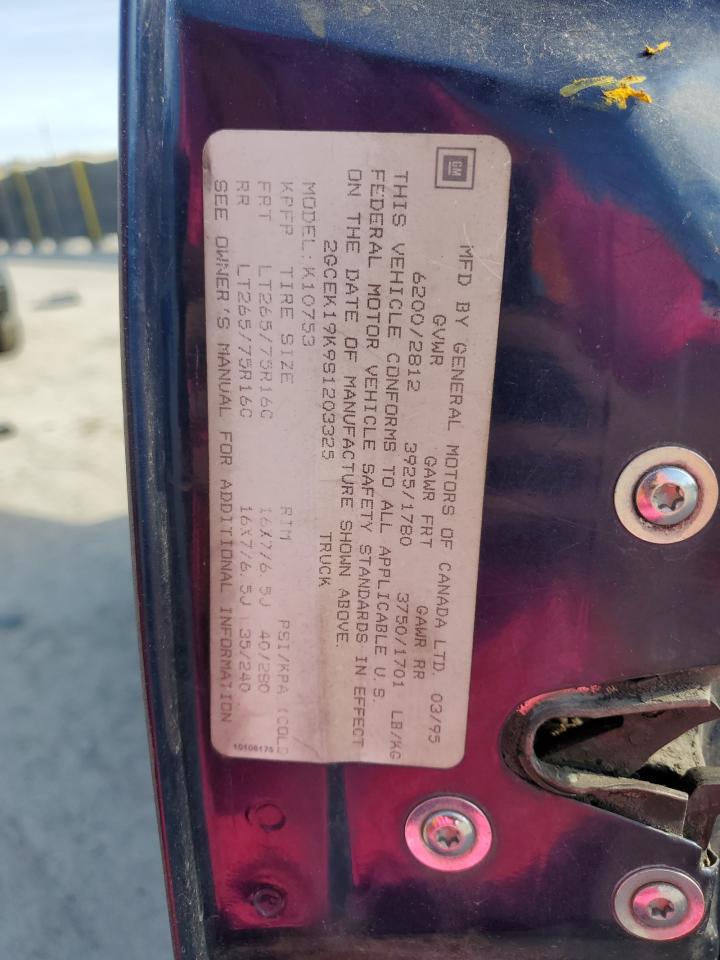 1995 Chevrolet Gmt-400 K1500 VIN: 2GCEK19K9S1203325 Lot: 84732025