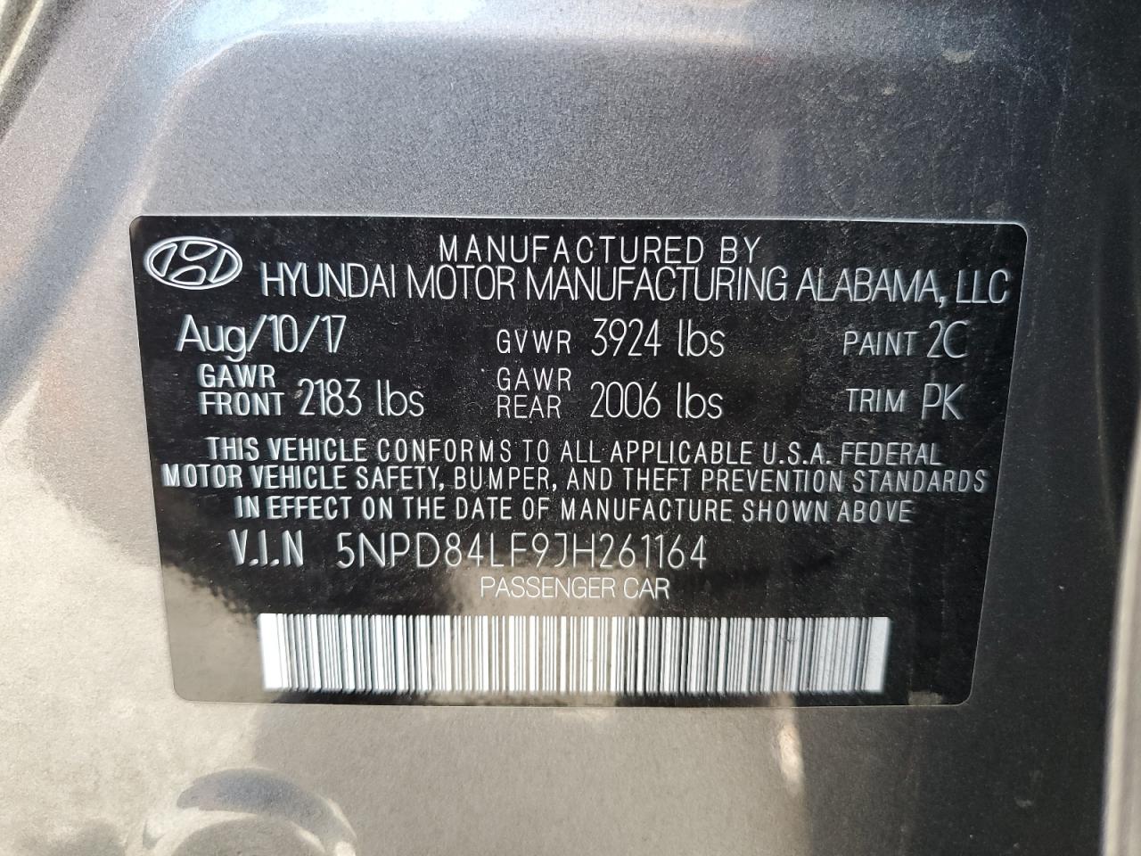 2018 Hyundai Elantra Sel VIN: 5NPD84LF9JH261164 Lot: 85741015