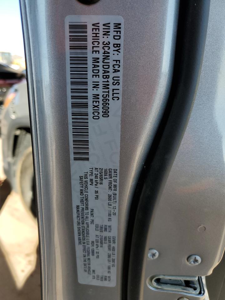 2021 Jeep Compass Sport VIN: 3C4NJDAB1MT566090 Lot: 90064385