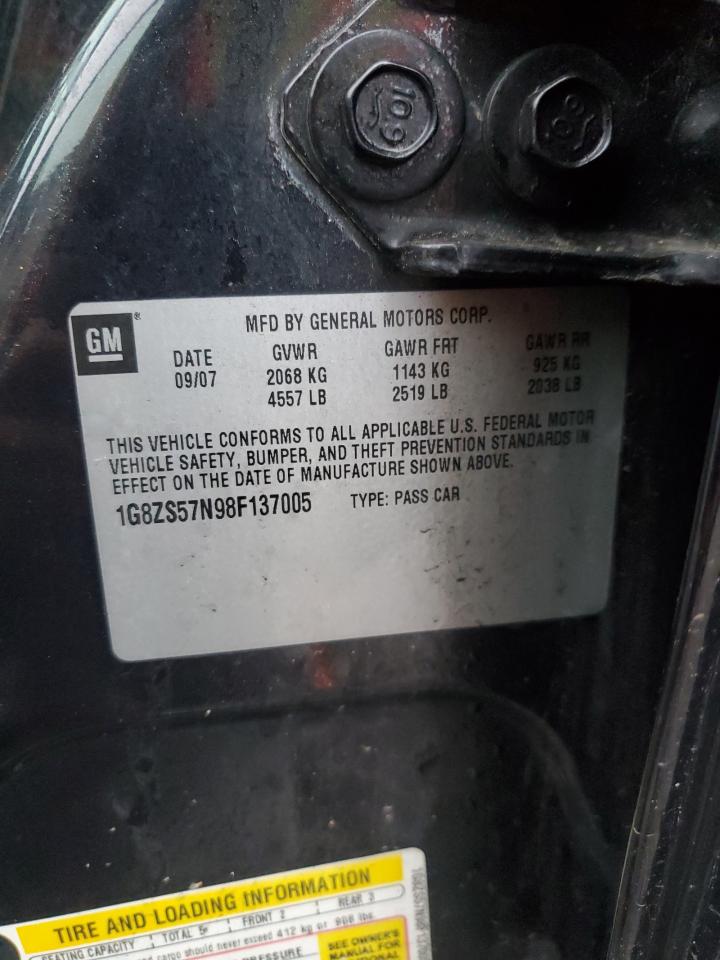 2008 Saturn Aura Xe VIN: 1G8ZS57N98F137005 Lot: 90465945