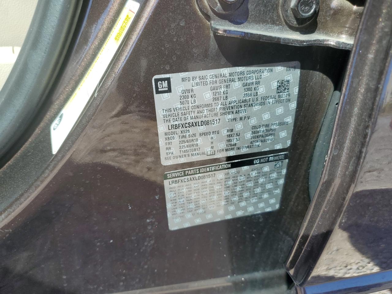 2020 Buick Envision Essence VIN: LRBFXCSAXLD081517 Lot: 82289445