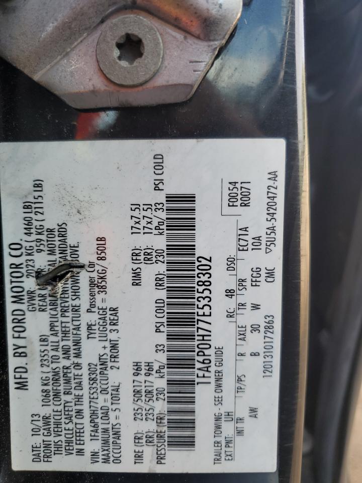 2014 Ford Fusion Se VIN: 1FA6P0H77E5358302 Lot: 86488495