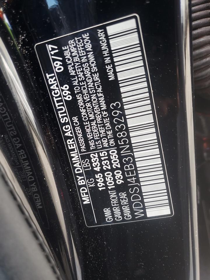 2018 Mercedes-Benz Cla 250 VIN: WDDSJ4EB3JN583293 Lot: 85193925