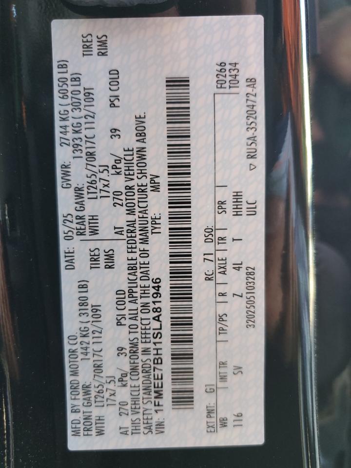 2025 Ford Bronco Big Bend VIN: 1FMEE7BH1SLA81946 Lot: 89869335