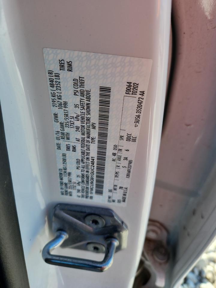 2016 Ford Escape Se VIN: 1FMCU9G91GUC24841 Lot: 89904285