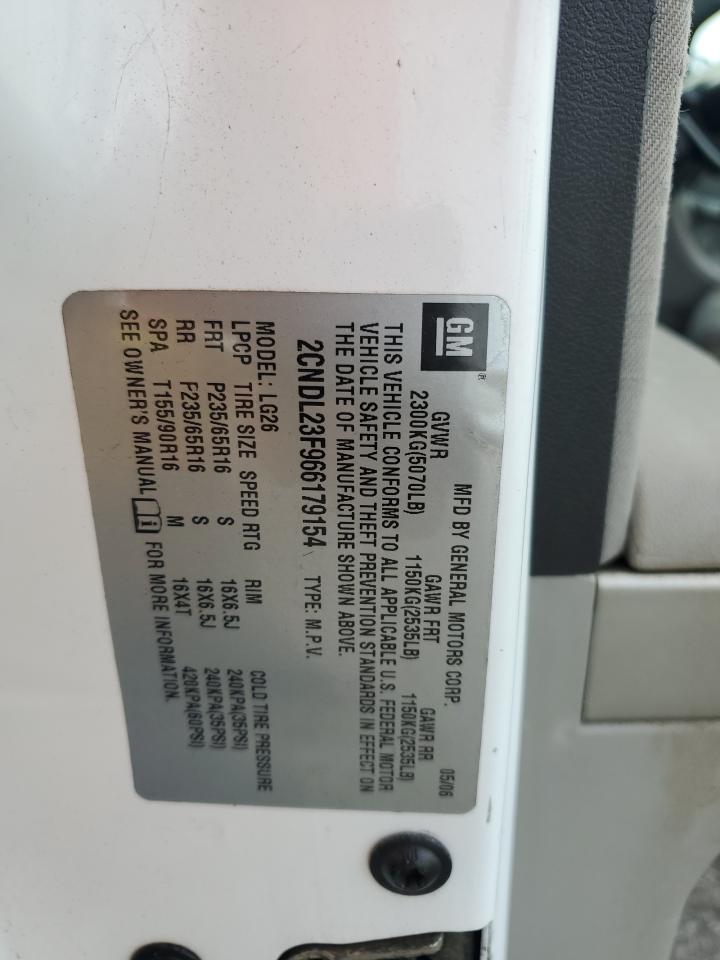 2006 Chevrolet Equinox Ls VIN: 2CNDL23F966179154 Lot: 82424215