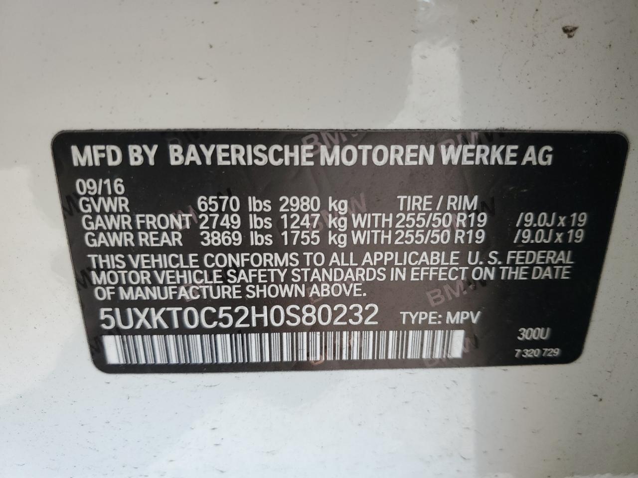 2017 BMW X5 Xdr40E VIN: 5UXKT0C52H0S80232 Lot: 84551595