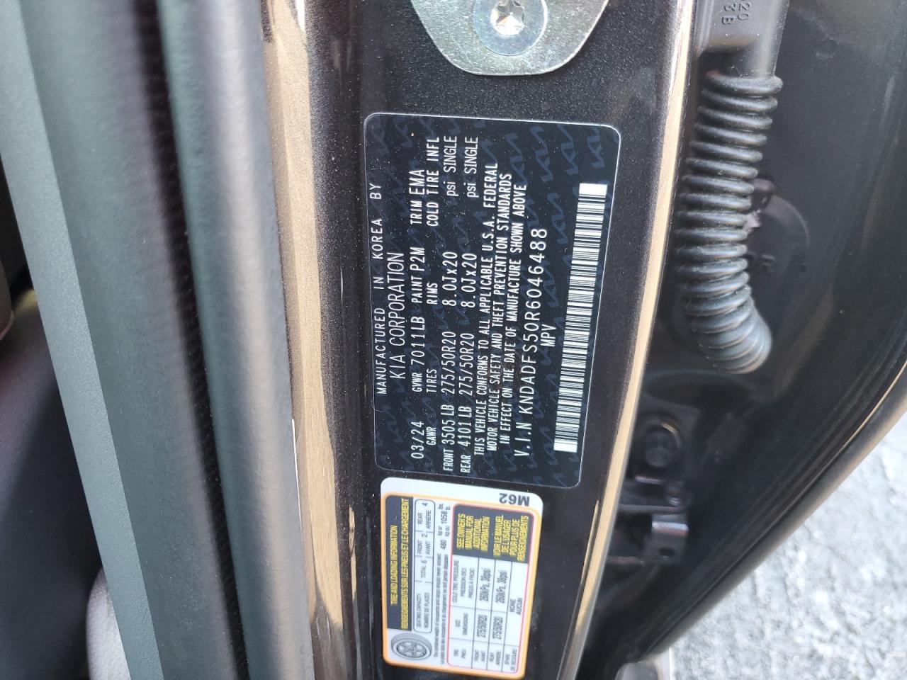 2024 Kia Ev9 Land VIN: KNDADFS50R6046488 Lot: 90696715