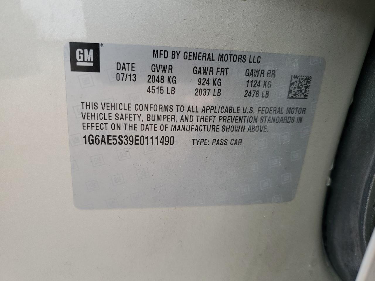 2014 Cadillac Ats Premium VIN: 1G6AE5S39E0111490 Lot: 89914315