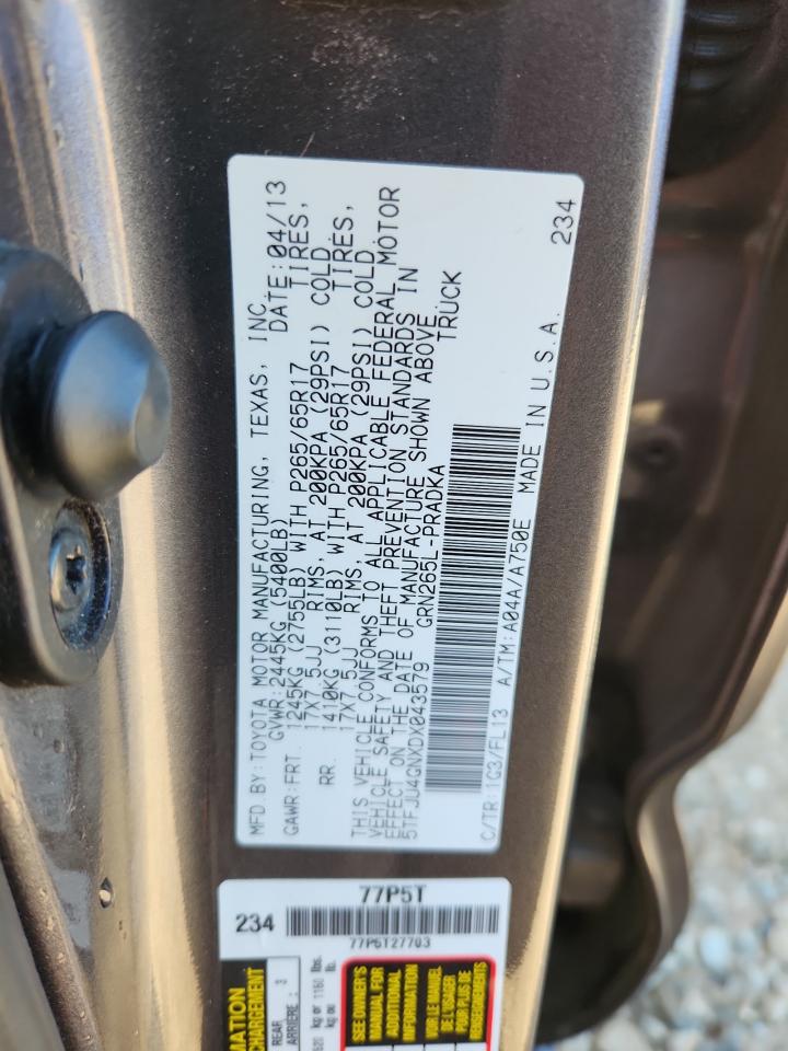 2013 Toyota Tacoma Double Cab Prerunner VIN: 5TFJU4GNXDX043579 Lot: 82061075