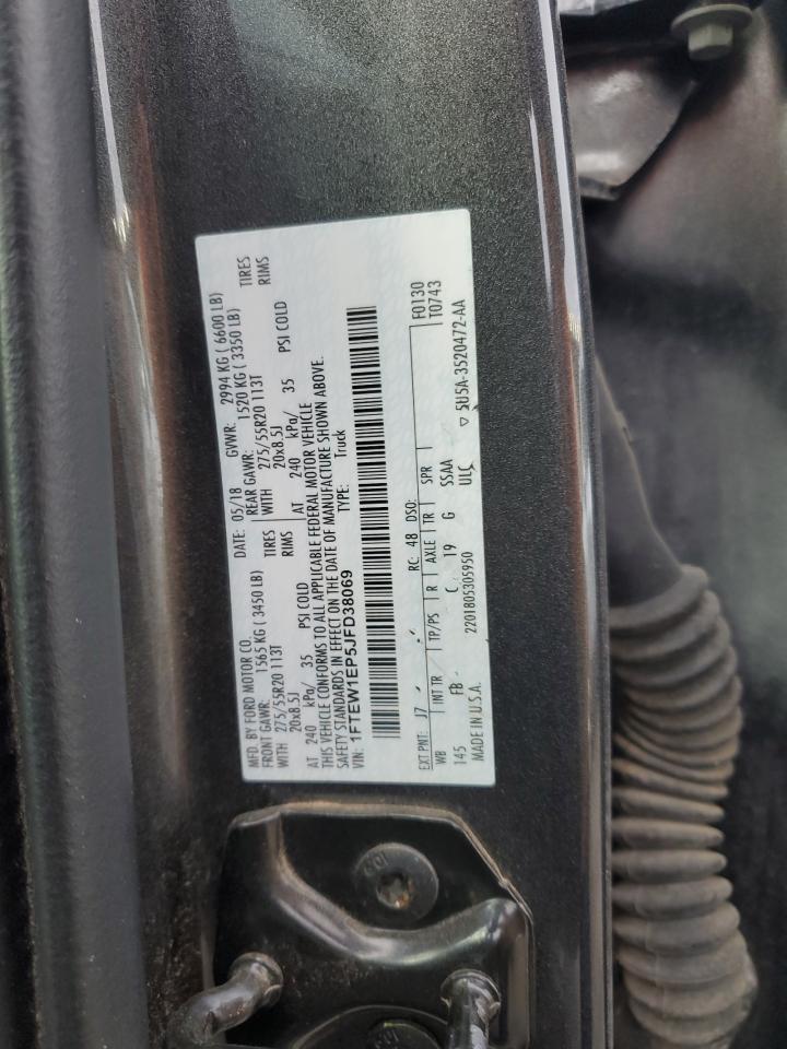 2018 Ford F150 Supercrew VIN: 1FTEW1EP5JFD38069 Lot: 90275715