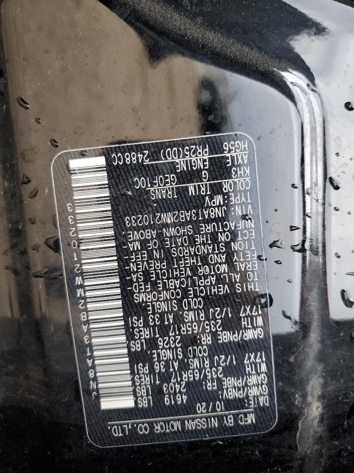 2021 Nissan Rogue S VIN: JN8AT3AB2MW210233 Lot: 86175565