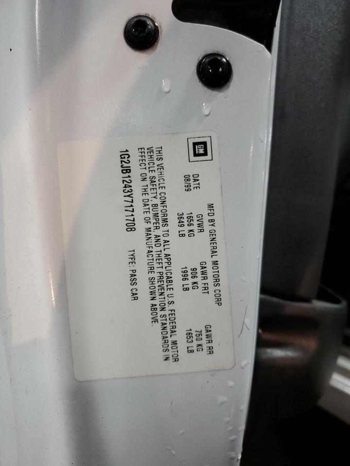 2000 Pontiac Sunfire Se VIN: 1G2JB1243Y7171708 Lot: 86823025