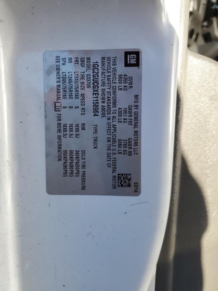 2014 Chevrolet Express G3500 VIN: 1GCZGUCGXE1158964 Lot: 85261695