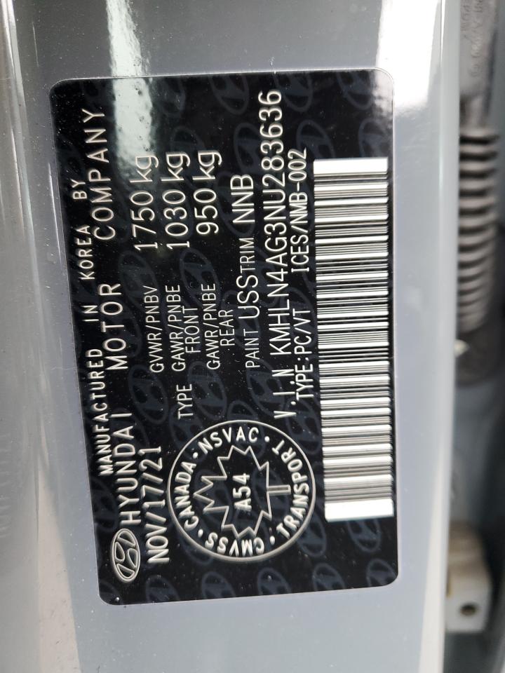 2022 Hyundai Elantra Sel VIN: KMHLN4AG3NU283636 Lot: 86101445