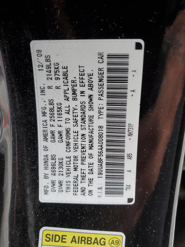 2010 Acura Tl VIN: 19UUA8F56AA008018 Lot: 87389905