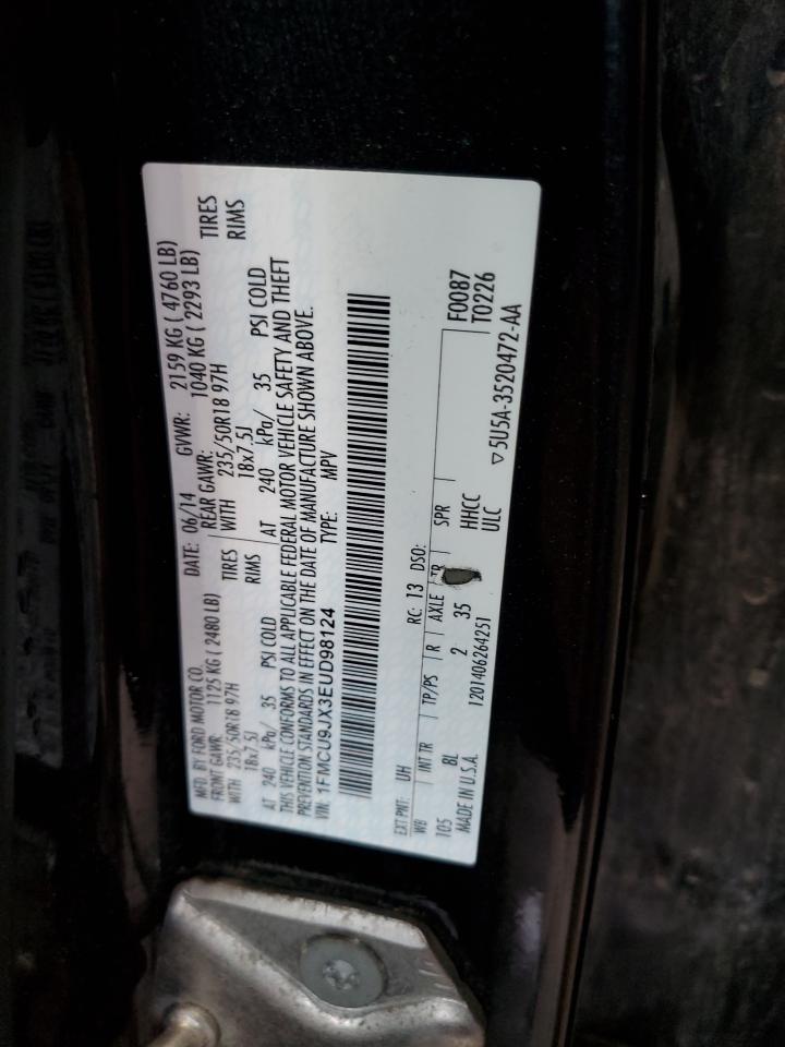 2014 Ford Escape Titanium VIN: 1FMCU9JX3EUD98124 Lot: 85839145