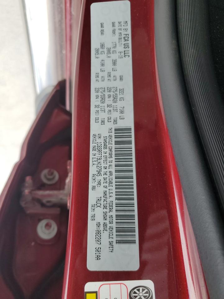 2020 Ram 1500 Big Horn/Lone Star VIN: 1C6SRFFT9LN127945 Lot: 86886655