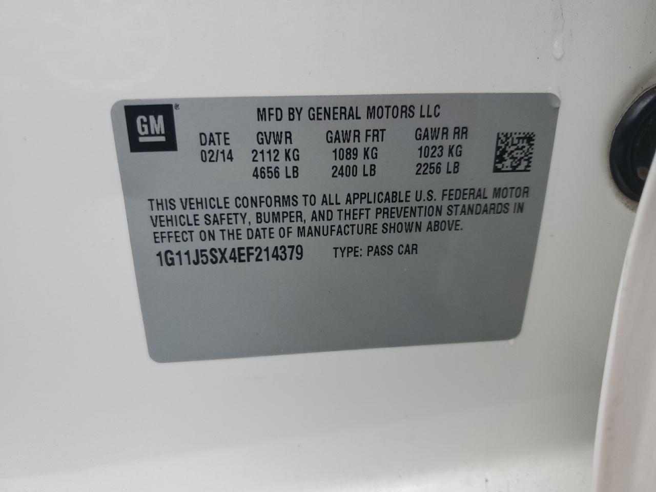 2014 Chevrolet Malibu Ltz VIN: 1G11J5SX4EF214379 Lot: 90517295