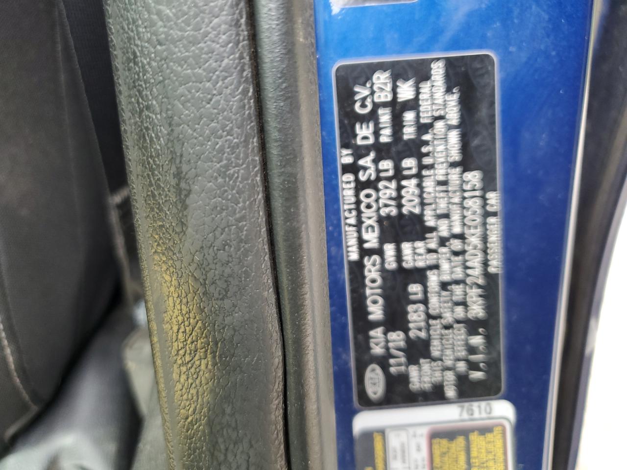 2019 Kia Forte Fe VIN: 3KPF24AD5KE058158 Lot: 86717115