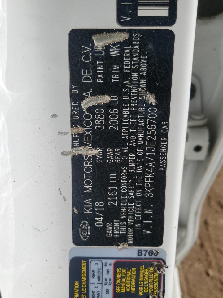 2018 Kia Forte Lx VIN: 3KPFK4A71JE256700 Lot: 89491415