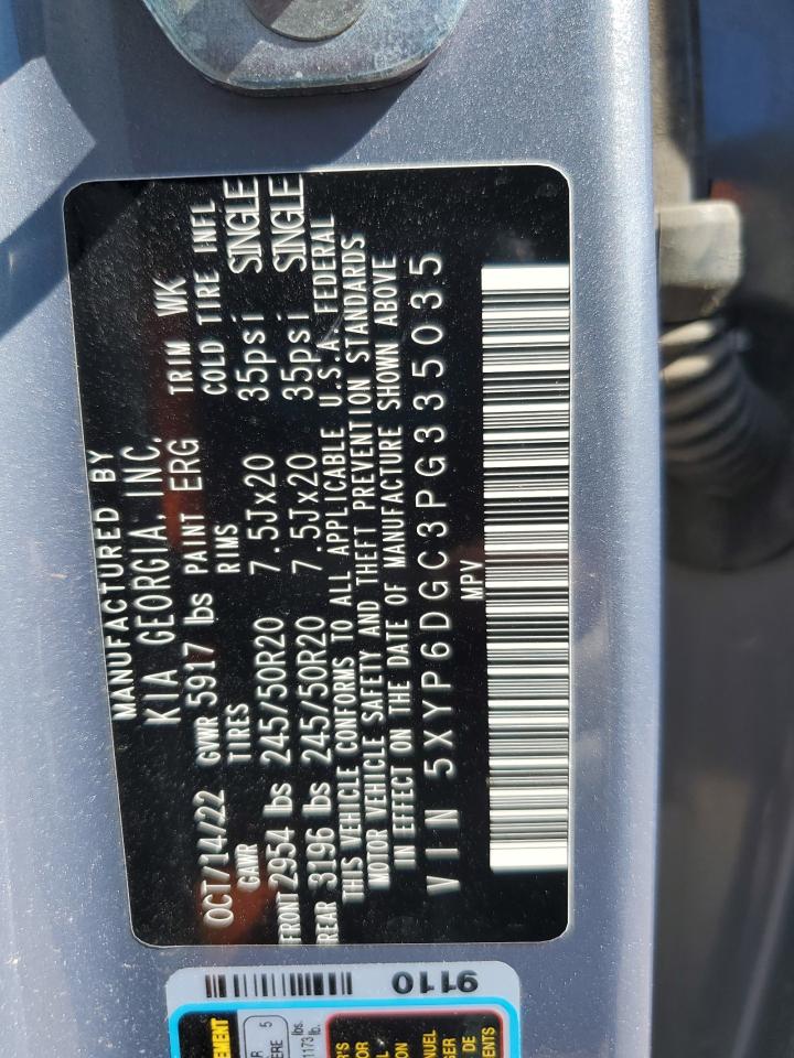 2023 Kia Telluride S VIN: 5XYP6DGC3PG335035 Lot: 81851825