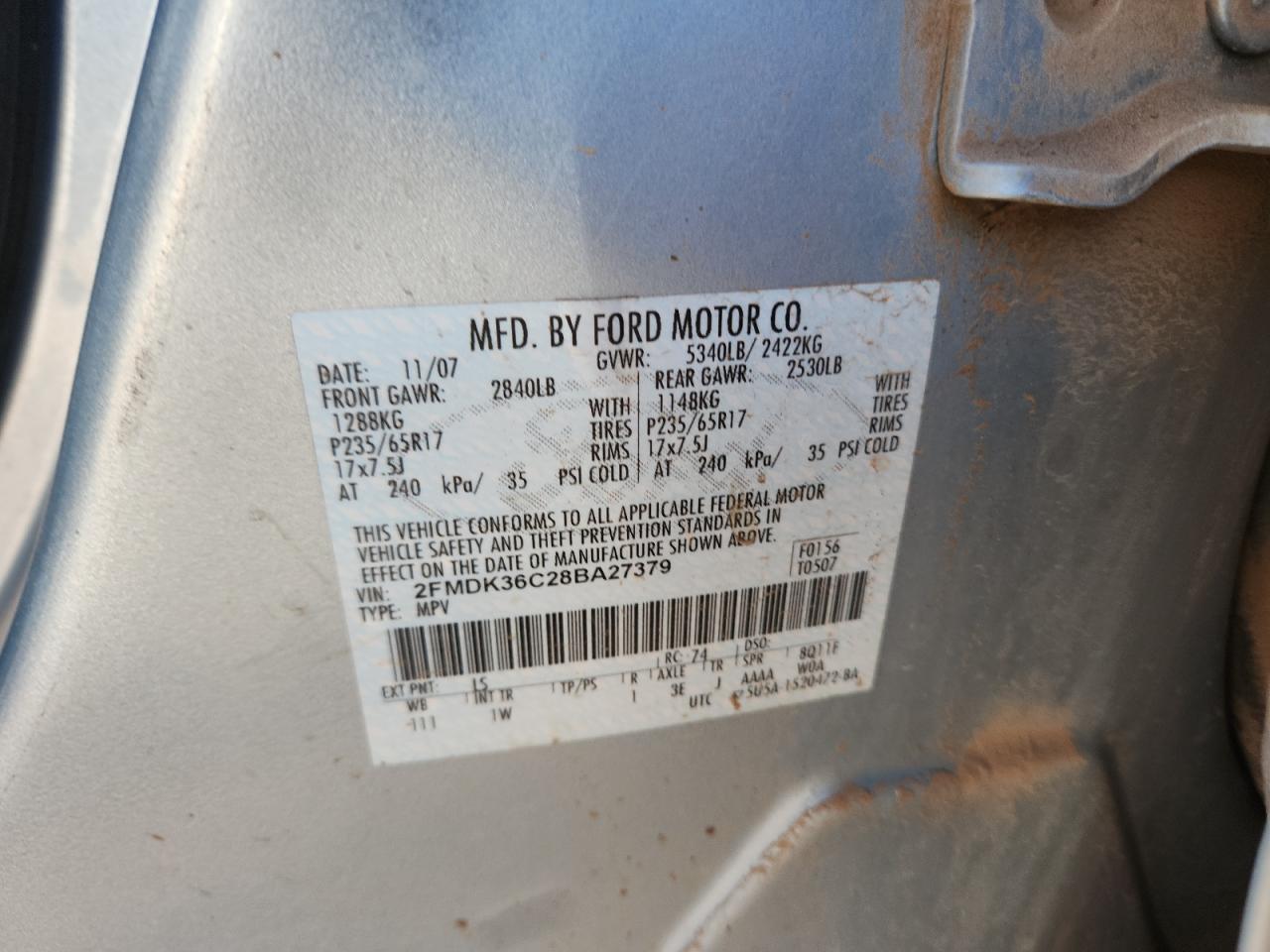 2008 Ford Edge Se VIN: 2FMDK36C28BA27379 Lot: 82285245