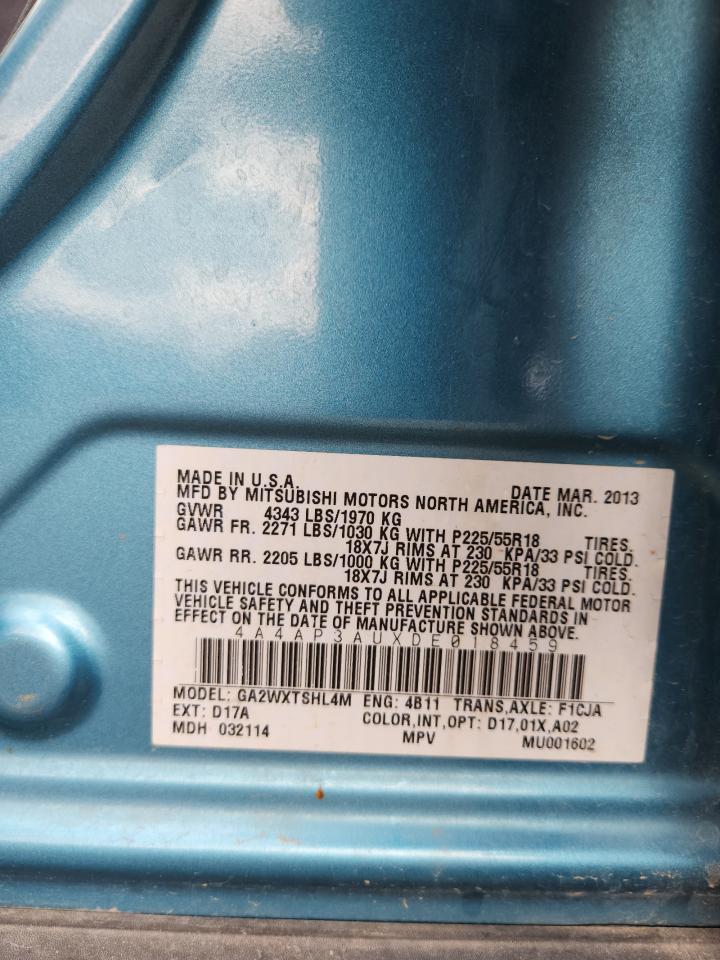 2013 Mitsubishi Outlander Sport Es VIN: 4A4AP3AUXDE018459 Lot: 84996685