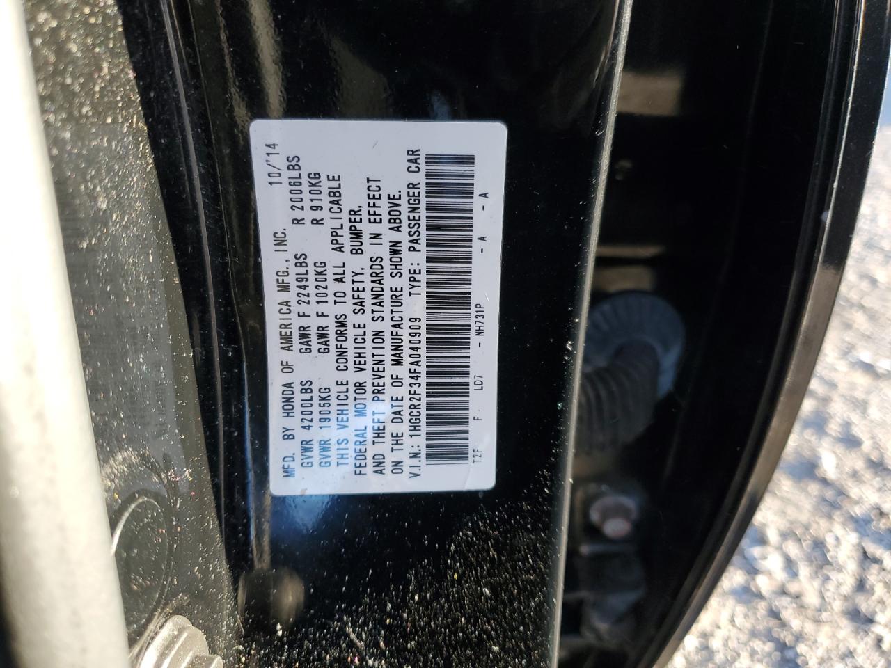 2015 Honda Accord Lx VIN: 1HGCR2F34FA040909 Lot: 82184925