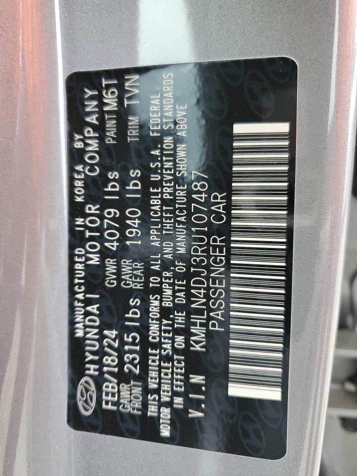 2024 Hyundai Elantra Limited VIN: KMHLN4DJ3RU107487 Lot: 86287095